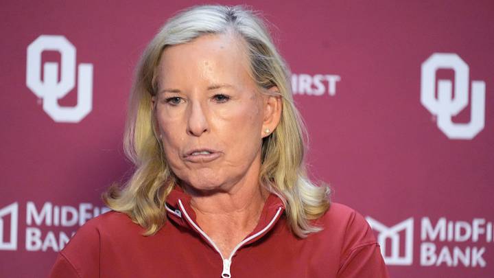 Oklahoma head softball coach Patty Gasso speaks to the media at Lloyd Noble Center in Norman, Okla., Saturday Jan. 31, 2026.