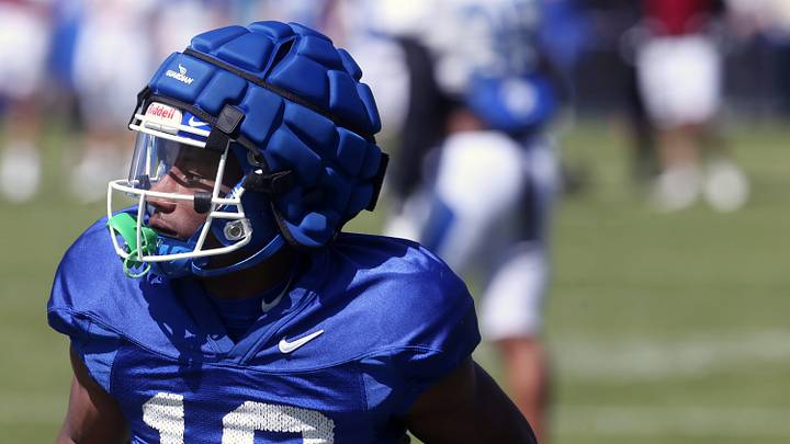 Kentucky   s Brandon White runs after the catch during open practice for the fans on Saturday.April 1, 2023

Kentuckypractice 07