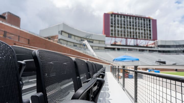 Mesh seating added to multiple sections as part of renovations being done to Doak Campbell Stadium as seen on Friday, July 18, 2025.