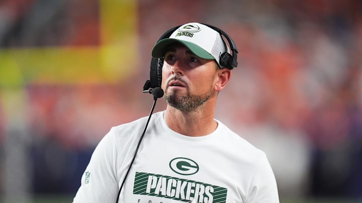 Aug 18, 2024; Denver, Colorado, USA; Green Bay Packers head coach Matt LaFleur during the second half against the Denver Broncos at Empower Field at Mile High. Mandatory Credit: Ron Chenoy-USA TODAY Sports