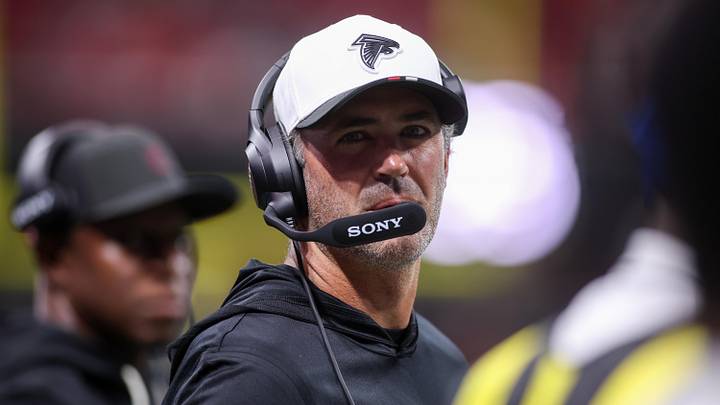 Aug 15, 2025; Atlanta, Georgia, USA; Atlanta Falcons offensive coordinator Zac Robinson
