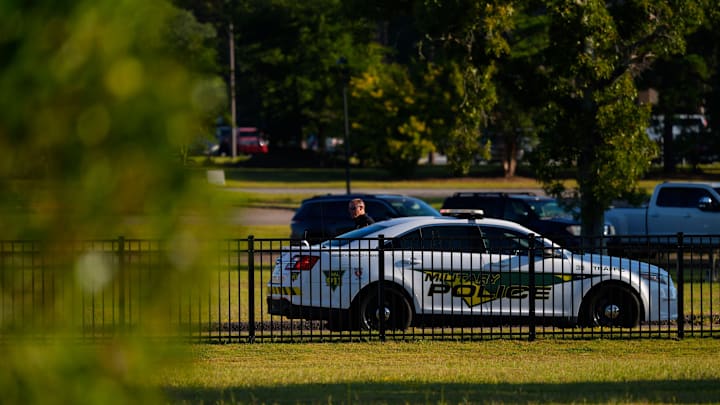 Sept 11, 2025; Augusta, Georgia, USA; Military police turn on their lights and sirens at 8:46 a.m. during the Fort Gordon September 11 Remembrance Ceremony. Mandatory Credit: Katie Goodale - Augusta Chronicle/USA TODAY NETWORK Sept 11, 2025; Augusta, Georgia, USA; Military police turn on their lights and sirens at 8:46 a.m. during the Fort Gordon September 11 Remembrance Ceremony. Mandatory Credit: Katie Goodale - Augusta Chronicle/USA TODAY NETWORK