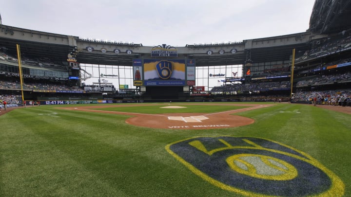 Jun 18, 2023; Milwaukee, Wisconsin, USA;  General view of the field prior to the game between the Pittsburgh Pirates and Milwaukee Brewers at American Family Field. Mandatory Credit: Jeff Hanisch-USA TODAY Sports