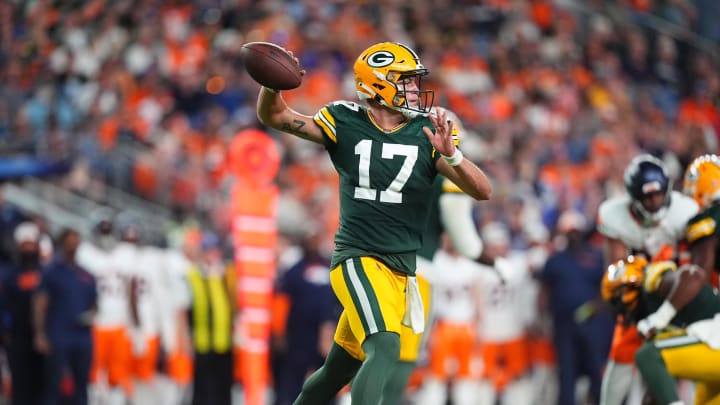 Green Bay Packers quarterback Michael Pratt (17) prepares to pass the ball during the second half of Sunday night's loss at the Denver Broncos.