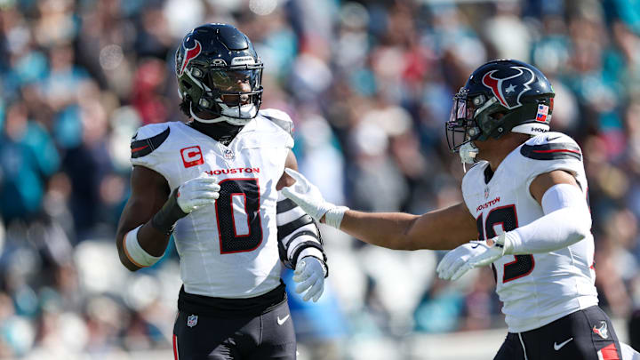 Houston Texans linebacker Azeez Al-Shaair has been suspended three games by the NFL for his hit on Trevor Lawrence. Houston Texans linebacker Azeez Al-Shaair has been suspended three games by the NFL for his hit on Trevor Lawrence.