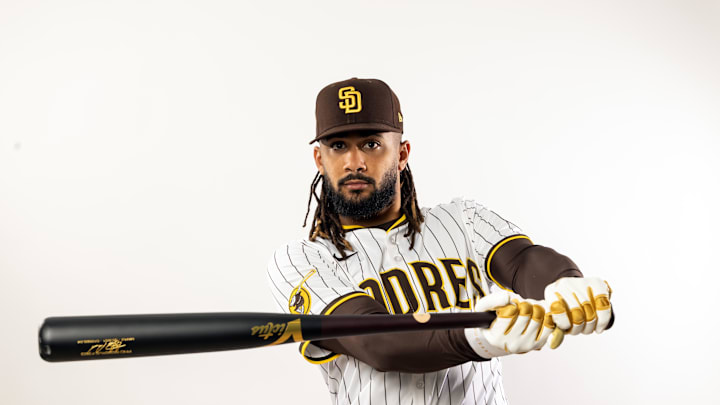Fernando Tatis Jr. poses for a photo on Feb. 19, 2025. Fernando Tatis Jr. poses for a photo on Feb. 19, 2025.