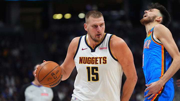 Nikola Jokic and the Nuggets are road underdogs on Sunday.