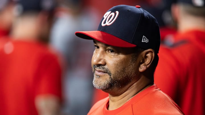 Dave Martinez watches a game against the Diamondbacks.