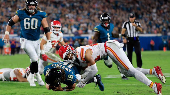 Trevor Lawrence pulled off an improbable game-winning touchdown against the Chiefs. Trevor Lawrence pulled off an improbable game-winning touchdown against the Chiefs.