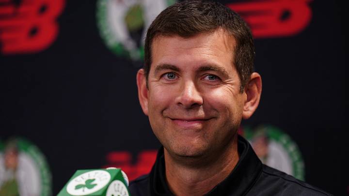 Sep 28, 2026; Boston, MA, USA; Boston Celtics president Brad Stevens talks to reporters during media day at Auerbach Center. Mandatory Credit: David Butler II-Imagn Images