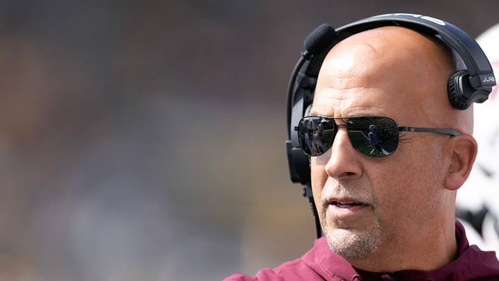 Oct 10, 2026; Berkeley, California, USA;  Virginia Tech Hokies head coach James Franklin watches his team take on the California Golden Bears during the first quarter at California Memorial Stadium.  Mandatory Credit: D. Ross Cameron-Imagn Images