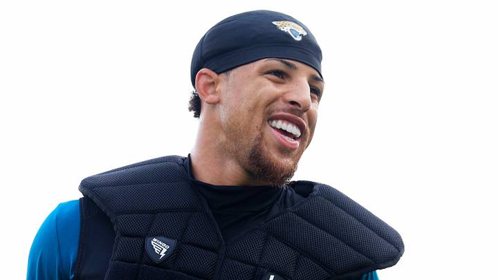 Jacksonville Jaguars wide receiver Parker Washington (11) smiles during the third day of NFL Training Camp at the Miller Electric Center on Friday, July 31, 2026, in Jacksonville, Fla.