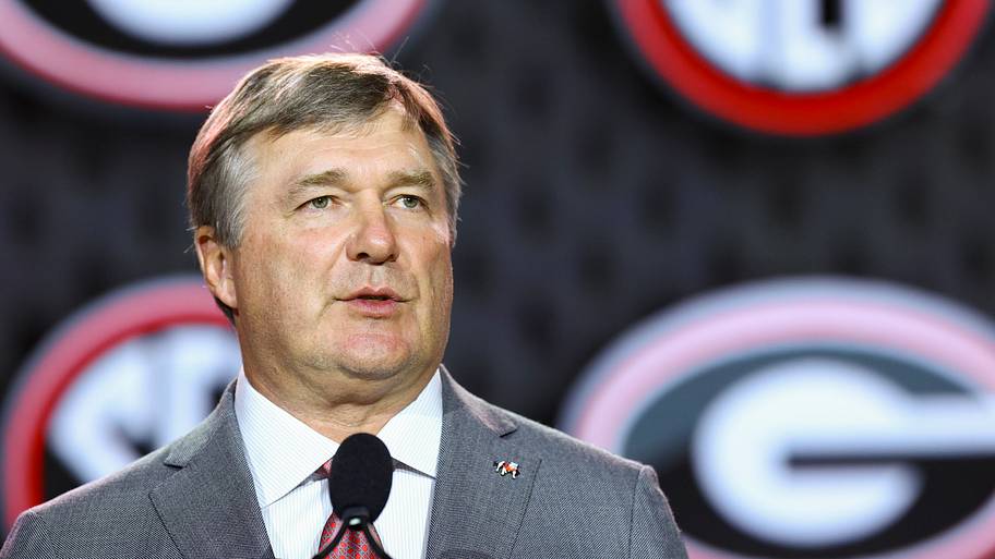 Georgia Bulldogs head coach Kirby Smart speaks to the press during SEC Football Kickoff Media Day at the Tampa Marriott.