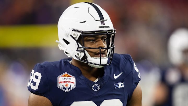 Penn State Nittany Lions kicker Gabriel Nwosu against the Boise State Broncos during the Fiesta Bowl at State Farm Stadium. 