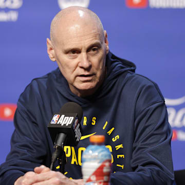 Indiana Pacers head coach Rick Carlisle during NBA Finals Media Day. 