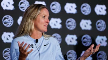 North Carolina head coach Courtney Banghart at the 2025 ACC Tipoff