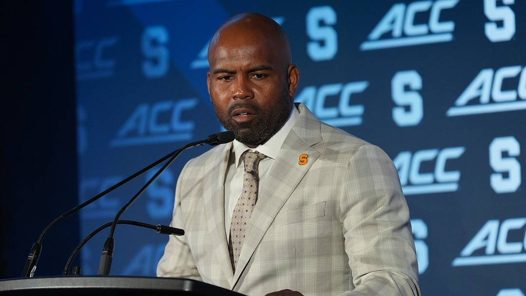 Jul 16, 2026; Charlotte, NC, USA; Syracuse head coach Fran Brown speaks to the media during Media Day at Hilton Charlotte Uptown. Mandatory Credit: Jim Dedmon-Imagn Images Jul 16, 2026; Charlotte, NC, USA; Syracuse head coach Fran Brown speaks to the media during Media Day at Hilton Charlotte Uptown. Mandatory Credit: Jim Dedmon-Imagn Images