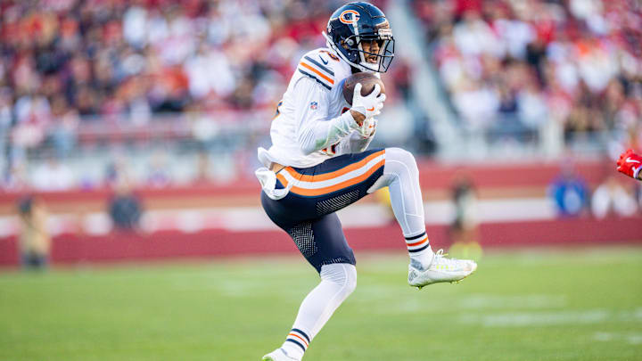 Chicago Bears wide receiver Keenan Allen catches a pass during the third quarter against the San Francisco 49ers. Chicago Bears wide receiver Keenan Allen catches a pass during the third quarter against the San Francisco 49ers.