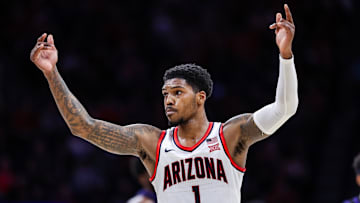 Caleb Love (1) is Arizona's leading scorer at 15.3 points per game.