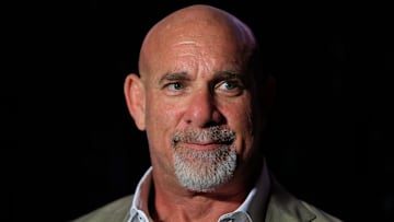 Former Georgia defensive tackle, Bill Goldberg, and WWE wrestling hall of famer, looks on during the Florida-Georgia Hall of Fame Induction Ceremony and Luncheon Friday, Nov. 1, 2024 at EverBank Stadium in Jacksonville, Fla.