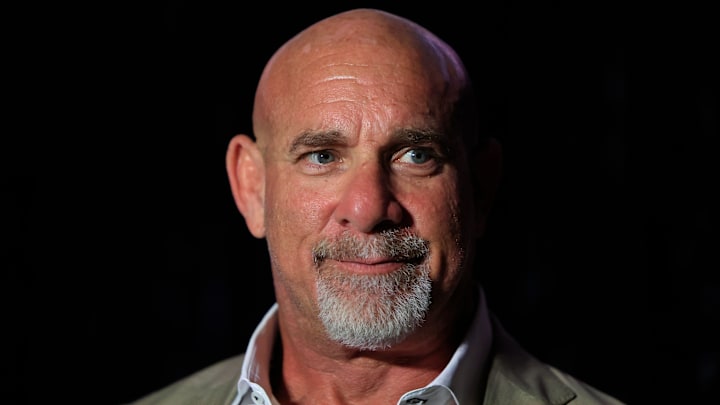 Former Georgia defensive tackle, Bill Goldberg, and WWE wrestling hall of famer, looks on during the Florida-Georgia Hall of Fame Induction Ceremony and Luncheon Friday, Nov. 1, 2024 at EverBank Stadium in Jacksonville, Fla. Former Georgia defensive tackle, Bill Goldberg, and WWE wrestling hall of famer, looks on during the Florida-Georgia Hall of Fame Induction Ceremony and Luncheon Friday, Nov. 1, 2024 at EverBank Stadium in Jacksonville, Fla.