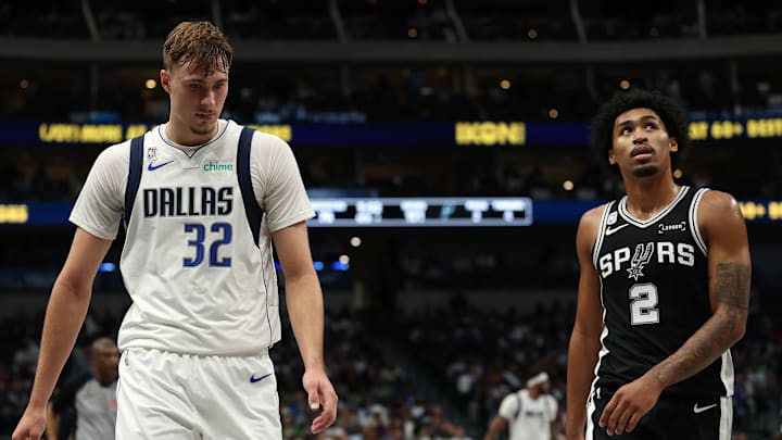 Cooper Flagg, Dylan Harper, San Antonio Spurs v Dallas Mavericks