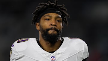 Dec 17, 2023; Jacksonville, Florida, USA; Baltimore Ravens cornerback Arthur Maulet (10) warms up before a game against the Jacksonville Jaguars at EverBank Stadium. Mandatory Credit: Nathan Ray Seebeck-Imagn Images