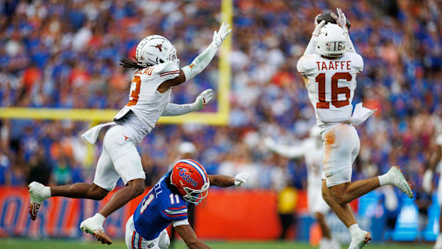 Texas Longhorns defensive back Michael Taaffe