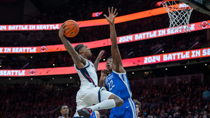 Gonzaga Bulldogs guard Khalif Battle. Gonzaga Bulldogs guard Khalif Battle.