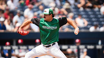 WooSox pitcher Payton Tolle gets ready to throw a pitch during his first Triple-A start on Aug. 10, 2025 at Polar Park.