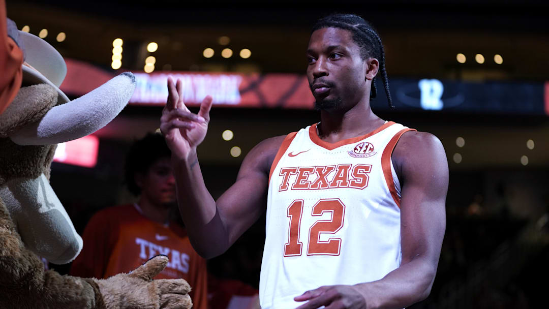 Texas Longhorns guard Tramon Mark enters the court before the start of the game against the Southern University Jaguars at Moody Center.