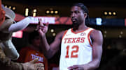 Texas Longhorns guard Tramon Mark enters the court before the start of the game against the Southern University Jaguars at Moody Center.