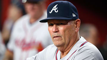 Atlanta Braves manager Brian Snitker against the Arizona Diamondbacks at Chase Field.
