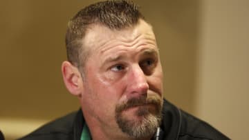 Mar 26, 2024; Orlando, FL, USA;   Detroit Lions head coach Dan Campbell speaks to the media during the NFL annual league meetings at the JW Marriott. Mandatory Credit: Nathan Ray Seebeck-USA TODAY Sports