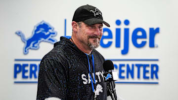Detroit Lions head coach Dan Campbell speaks at Meijer Performance Center in Allen Park on Friday, Jan.3, 2025.