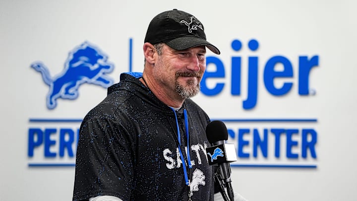 Detroit Lions head coach Dan Campbell speaks at Meijer Performance Center in Allen Park on Friday, Jan.3, 2025. Detroit Lions head coach Dan Campbell speaks at Meijer Performance Center in Allen Park on Friday, Jan.3, 2025.