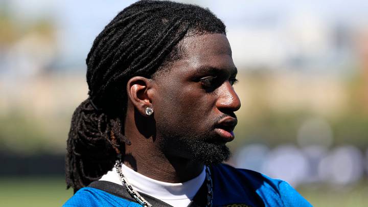 Jacksonville Jaguars wide receiver Brian Thomas Jr. (7) is interviewed during the third day of minicamp at the Miller Electric Center, Thursday, June 11, 2026, in Jacksonville, Fla.