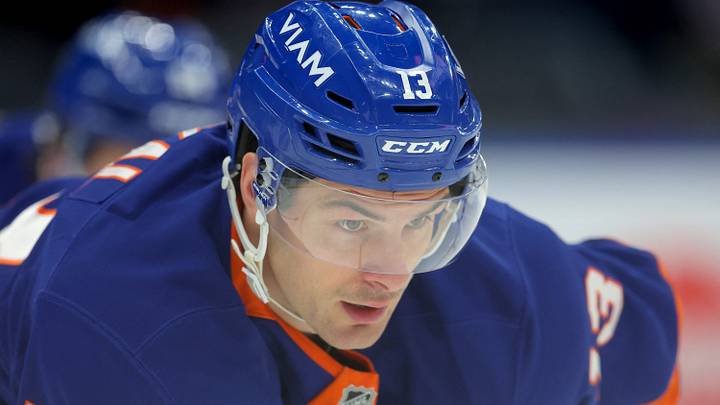 Mar 28, 2026; Elmont, New York, USA; New York Islanders center Mathew Barzal (13) skates against the Florida Panthers during the first period at UBS Arena. Mandatory Credit: Brad Penner-Imagn Images Mar 28, 2026; Elmont, New York, USA; New York Islanders center Mathew Barzal (13) skates against the Florida Panthers during the first period at UBS Arena. Mandatory Credit: Brad Penner-Imagn Images