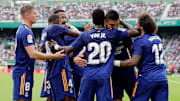 Real Madrid celebrate a victory over Elche in their previous La Liga outing