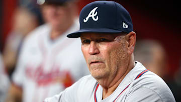 Atlanta Braves manager Brian Snitker against the Arizona Diamondbacks at Chase Field.