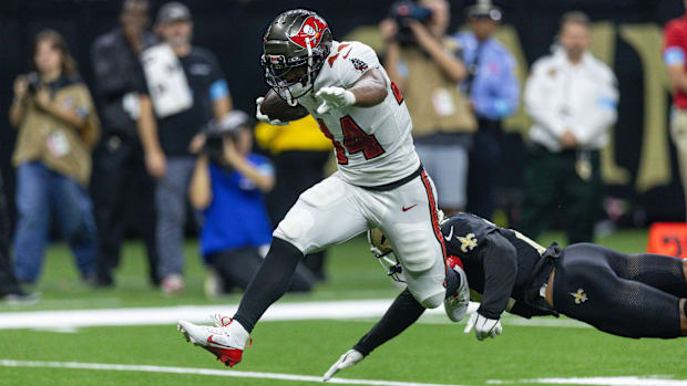Tampa Bay Buccaneers running back Sean Tucker