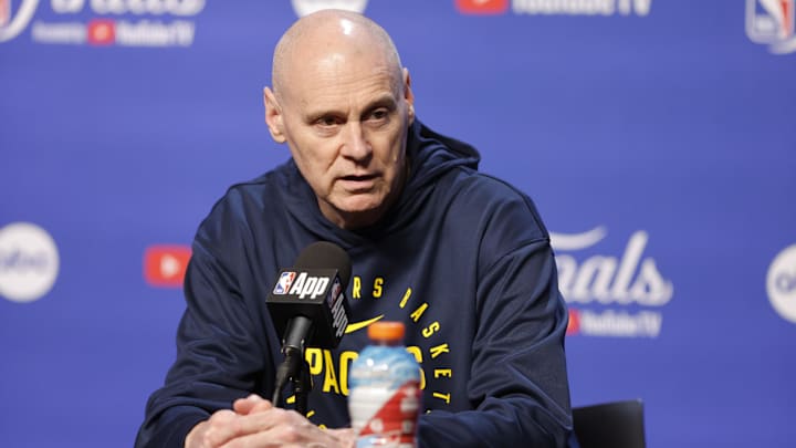 Indiana Pacers head coach Rick Carlisle during NBA Finals Media Day at Paycom Center. 
