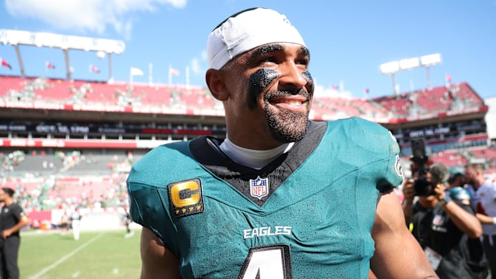 Jalen Hurts and the Philadelphia Eagles are favored against the Denver Broncos on Sunday. Jalen Hurts and the Philadelphia Eagles are favored against the Denver Broncos on Sunday.