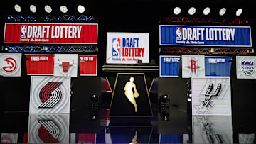 May 12, 2024; Chicago, IL, USA; A overall shot of the 2024 NBA Draft Lottery at McCormick Place West. Mandatory Credit: David Banks-Imagn Images