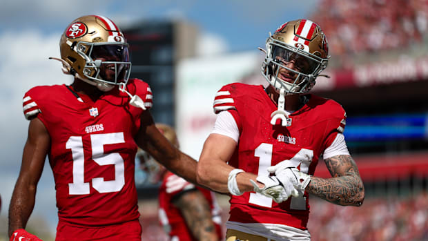 San Francisco 49ers wide receivers Ricky Pearsall and Jauan Jennings Injuries