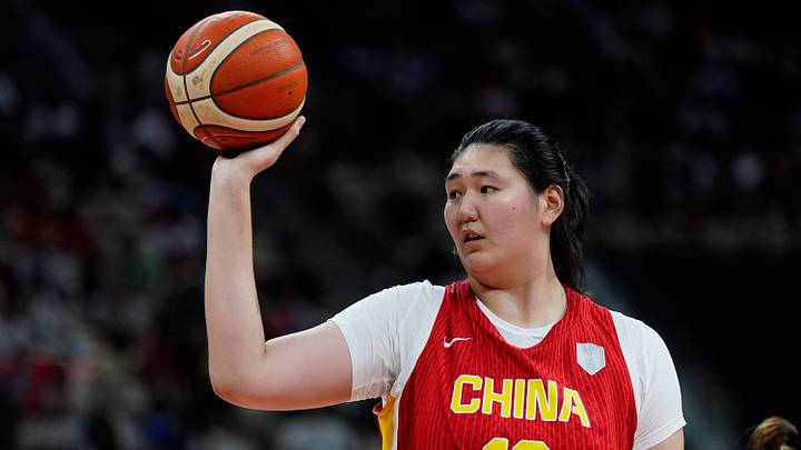 Zhang Ziyu of China in action during the FIBA Women's Asia Cup. (Photo by Fred Lee/Getty Images)