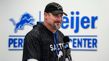 Detroit Lions head coach Dan Campbell speaks at Meijer Performance Center in Allen Park on Friday, Jan.3, 2025.