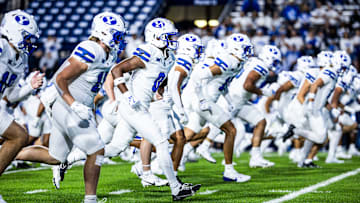 BYU football warms up for conference game against Kansas State