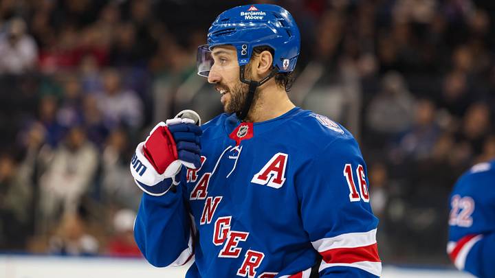 Apr 5, 2026; New York, New York, USA; New York Rangers center Vincent Trocheck (16) skates against the Washington Capitals during the second period at Madison Square Garden. Mandatory Credit: Danny Wild-Imagn Images Apr 5, 2026; New York, New York, USA; New York Rangers center Vincent Trocheck (16) skates against the Washington Capitals during the second period at Madison Square Garden. Mandatory Credit: Danny Wild-Imagn Images
