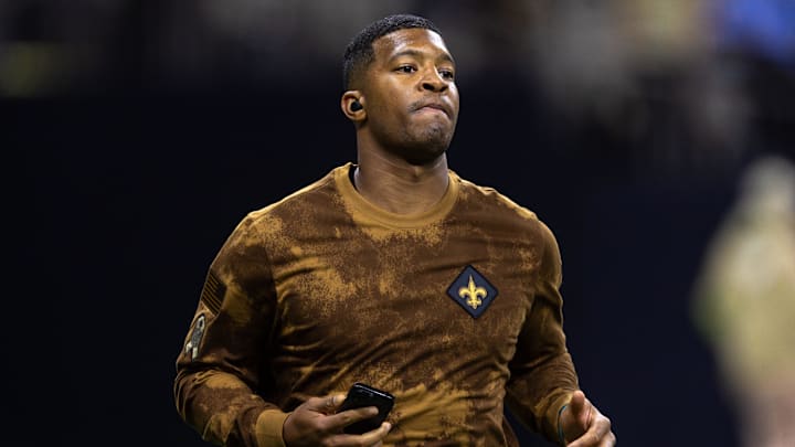 Nov 5, 2023; New Orleans, Louisiana, USA;  New Orleans Saints quarterback Jameis Winston (2) during